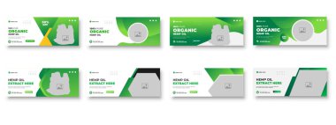 CBD & Hemp Satışı Sosyal Medya Kiti iletisi ve Reklam Paketi Temiz baground pürüzsüz veya Kenevir Satışı renk paketi