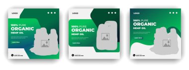 Kenevir ve CBD Satışı Sosyal Medya Kiti Reklam Postası Temiz baground pürüzsüz veya kenevir satışı renk paketi