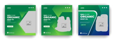 Kenevir ve CBD Satışı Sosyal Medya Kiti Reklam Postası Temiz baground pürüzsüz veya kenevir satışı renk paketi