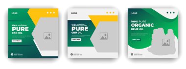 Özel İndirimli Promo CBD & Kenevir Reklamları Temiz baground pürüzsüz veya Esrar Satışı Renk Paketi Şablonu