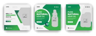 Kenevir veya Cbd Ürün Reklam Postası Temiz baground pürüzsüz veya Kenevir Renk Paketi Şablonu