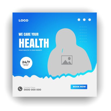 Medikal sağlık sosyal medya post tasarımı
