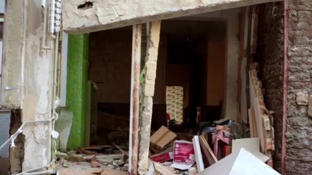 Wojna Rosji Ukrainą Ruiny Przedszkola Rosyjskim Ataku Rakietowym Ukrainie — Wideo stockowe
