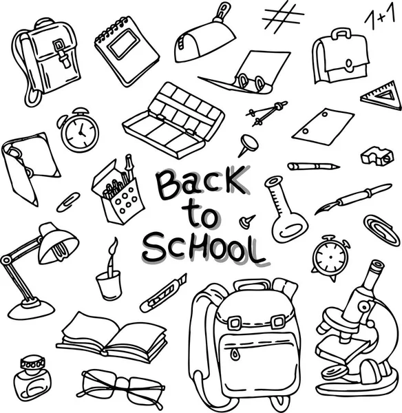 Back School Hand Drawn Doodle Set — Stock Photo, Image