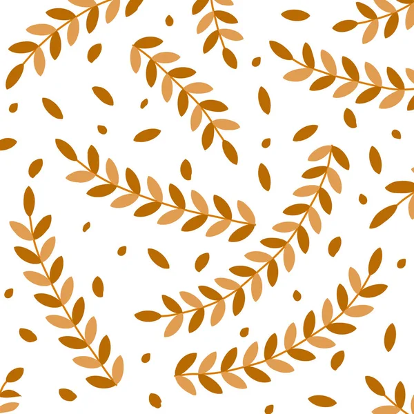 Naadloos Patroon Met Gouden Takken Bladeren Vectorillustratie — Stockfoto