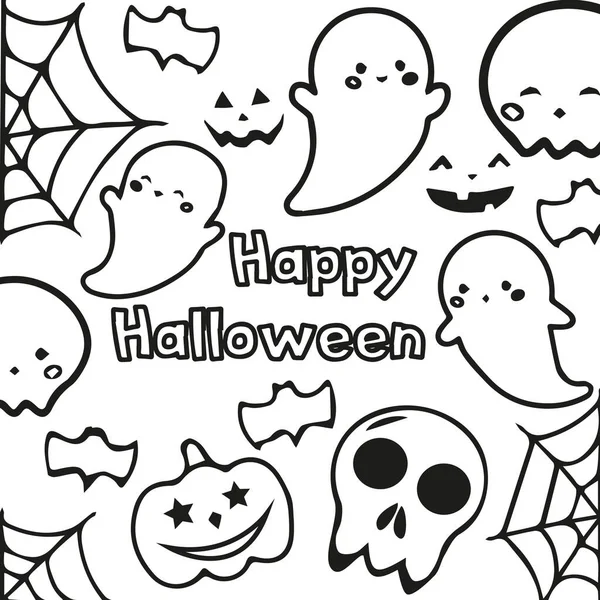 Halloween Doodle Bezešvé Vzor — Stock fotografie
