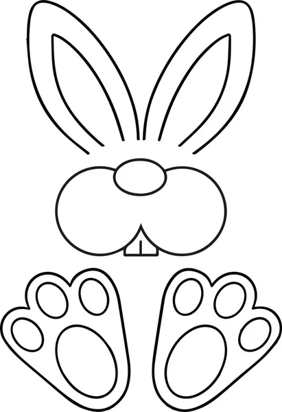 Easter Rabbit Line Style Easter Bunny Vector Illustration — Stock Vector