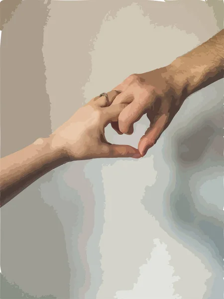 Couple Tenant Main Ensemble — Image vectorielle