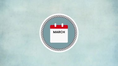 6 Mart Takvim Tarihi Açık Mavi Gradyan Arkaplanındaki Dekoratif Döndürme Canlandırmasını Göster