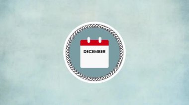 22 Aralık Takvim Tarihi Açık Mavi Gradyan Arkaplanda Dekoratif Döndürme Canlandırması Gösteriyor 