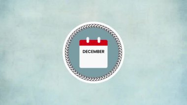 23 Aralık Takvim Tarihi Açık Mavi Gradyan Arkaplanda Dekoratif Döndürme Canlandırması Gösteriyor 