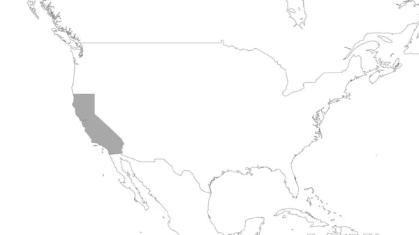 Mapa Preto Branco Califórnia — Fotografia de Stock