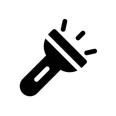 El feneri ikonu. Meşale simgesi. Fener, ışık, cep ışıkları sembolleri. Vektör işareti.