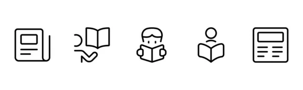 Zeitungszeilensymbol Umrissvektorzeichen Lineares Piktogramm Auf Weiß Isoliert Nachrichtensymbol Logo Illustration — Stockvektor