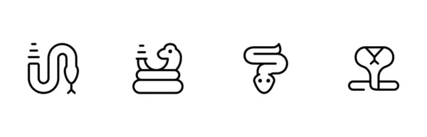 Icono Serpiente Vector Plano Ilustración Gráfico Trazo Editable Adecuado Para — Archivo Imágenes Vectoriales