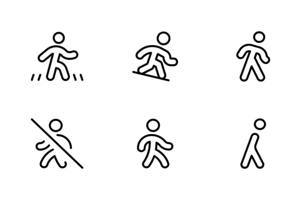 Иконка Разных Стилях Пешеходные Векторные Иконки Разработанные Стиле Заполнения Очертания — стоковый вектор