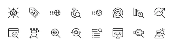 Seo Icon Set Suchmaschinenoptimierung Symbolsammlung Enthält Business Und Marketing Traffic — Stockvektor