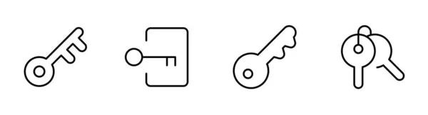 Schlüsselsymbol Gesetzt Moderner Minimalistischer Flacher Designstil Vektorillustration Für Und App — Stockvektor