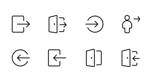 Icônes Connexion Déconnexion Jeu Déconnexion Identifiez Vous Icône Vectorielle Symbole — Image vectorielle