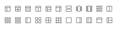 Web & Uygulaması Düzeni Simgesi. Material Outline Pixel mükemmel simge, düzenlenebilir vuruş. Kullanımı için UI ve mobil uygulama, web sitesi arayüzü.