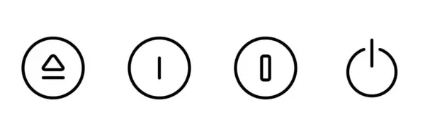 Symbol Einschalten Symbole Ausschalten Set Von Power Tasten Vektorillustration Kann — Stockvektor
