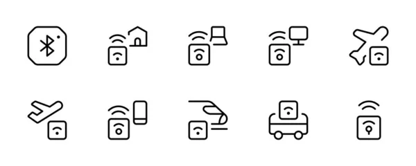 Drahtlose Verbindung Baken Antennensignalstärke Symbol Vektor Symbole Für Web Benutzeroberfläche — Stockvektor