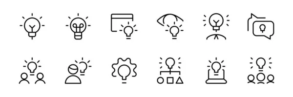 Icono Idea Idea Creativa Lluvia Ideas Solución Pensamiento Innovación Iconos — Archivo Imágenes Vectoriales