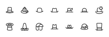 Web Sayfası, Mobil Uygulama, UX tasarımı için uygun ve düzenlenebilir şapka simgesi.