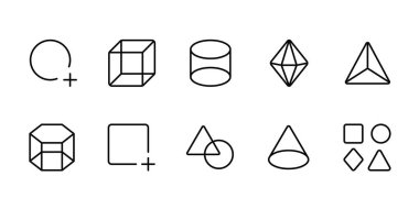 Geometrik simge, grafik tasarım için izole edilmiş vektör şekilleri. Optik yanılsama. Vektör ilüstrasyonu beyaza izole edildi. Kutsal geometri.