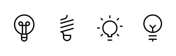 Licht Lampe Glühbirne Idea Lampenlinie Symbol Editierbar Stroke Und Geeignet — Stockvektor