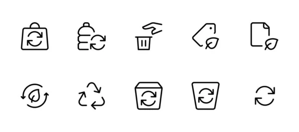 Icône Recyclage Icône Eco Recyclage Vecteur Plat Illustration Graphique Course — Image vectorielle