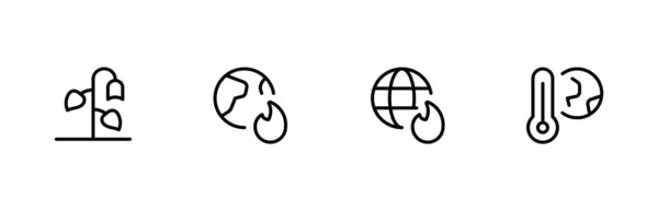 Symbol Der Globalen Erwärmung Flacher Vektor Und Illustration Grafischer Editierbarer — Stockvektor