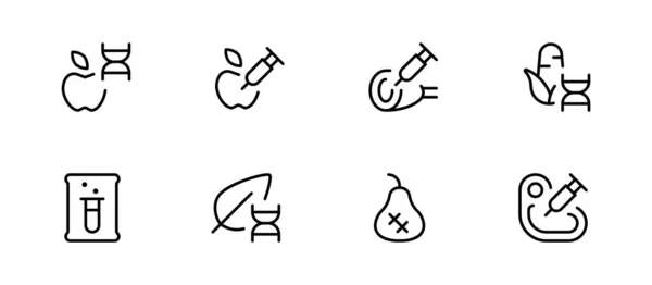 Иконка Gmo Химической Пищи Плоский Вектор Иллюстрация Графический Редактируемый Штрих — стоковый вектор
