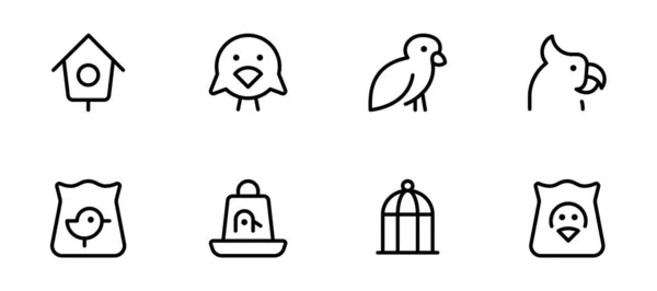 Vogelsymbole Vogelnest Käfig Home Symbol Flachen Vektor Und Illustration Grafische — Stockvektor