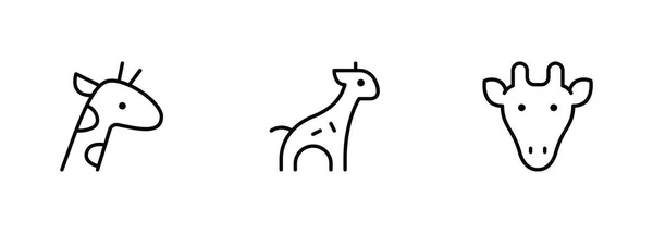 Ikona Žirafy Plochý Vektor Ilustrace Grafický Upravitelný Tah Vhodné Pro — Stockový vektor