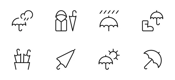 Deszcz Parasol Ikona Deszczowego Dnia Płaska Ikona Wektorowa Ilustracja Graficzny — Wektor stockowy