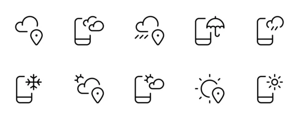 Wetter App Symbol Flache Vektorsymbol Und Illustration Grafische Editierbare Strich — Stockvektor