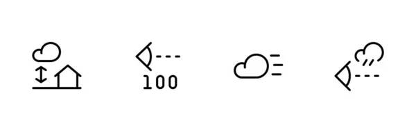 Иконка Погоды Видимости Плоский Векторный Значок Иллюстрация Графический Редактируемый Штрих — стоковый вектор