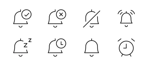 Imposta Icona Dell Orologio Notifica Segnala Messaggio Simbolo Allarme Messaggio — Vettoriale Stock