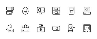 Video oyunları, oyun, alet, esport, kontrol simgesi. doğrusal simgeler. Düzenlenebilir Vuruş. Satır, Katı, Düz Çizgi, ince stil ve Web Sayfası, Mobil Uygulama, UX tasarımı için elverişli.