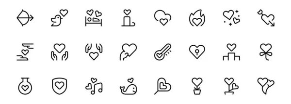 Love Icon Valentines Heart Care Und Support Vector Set Design — Stockvektor