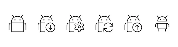 Android Vektor Symbol Logo Set Android Modile Desktop Logos Hintergrund — Stockvektor