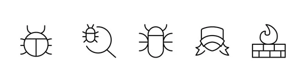 Schaltkreis Käfer Insekteninfektion Parasiten Symbol Vereinzelte Und Flache Illustration Vektorgrafik — Stockvektor