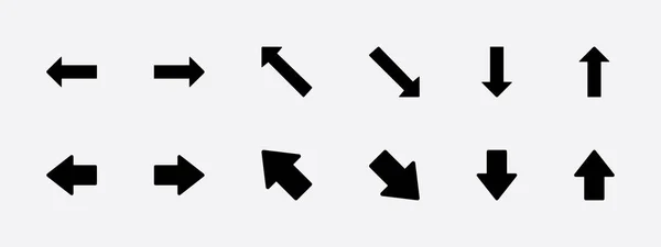 Pfeilrichtungssymbole Setzen Zeichen Und Symbolvektordesign — Stockvektor