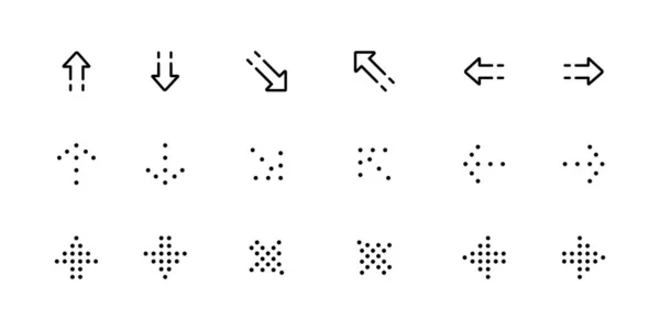 Піктограми Напрямку Стрілок Встановити Знак Символ Векторний Дизайн — стоковий вектор