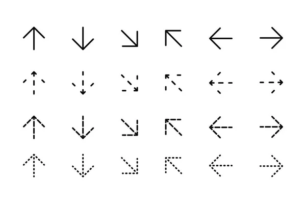 Pfeil Symbol Richtungssymbole Setzen Zeichen Und Symbolvektordesign — Stockvektor
