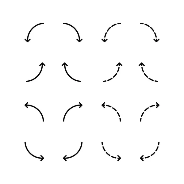 Піктограма Стрілки Піктограми Напрямку Встановити Знак Символ Векторний Дизайн — стоковий вектор