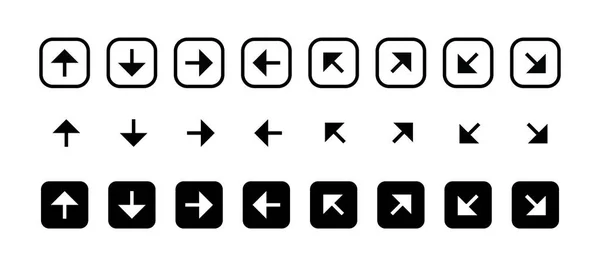 Иконки Направления Стрелки Задают Знак Вектор Символа — стоковый вектор