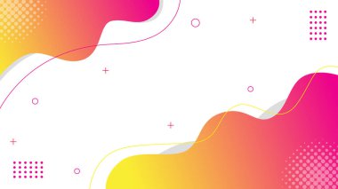 Memphis yarım ton ve çizgi elementleriyle mavi arkaplan