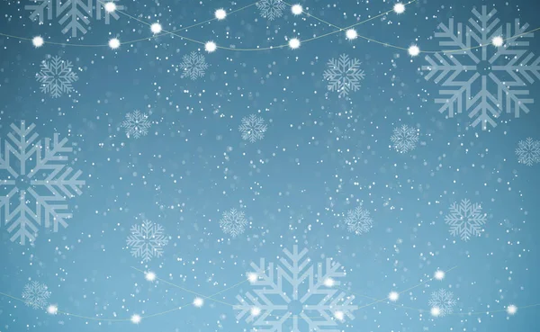 Boldog Karácsonyt Boldog Évet Arany Csillogó Hópehely Kék Háttér — Stock Fotó